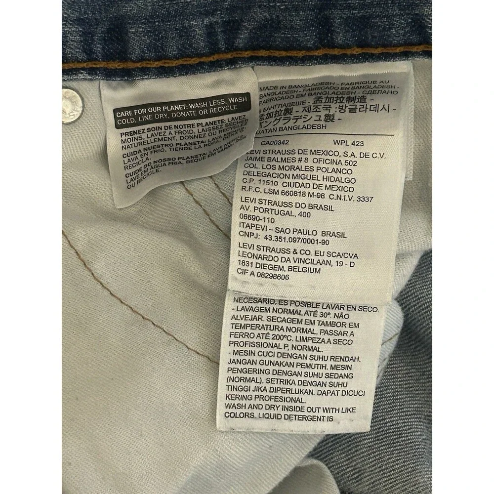 Levi's Men's 505 Straight Jeans Dark Rinse Regular Fit 34x30 100% Cotton